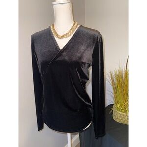 Sundance Black Velvet Wrap Top